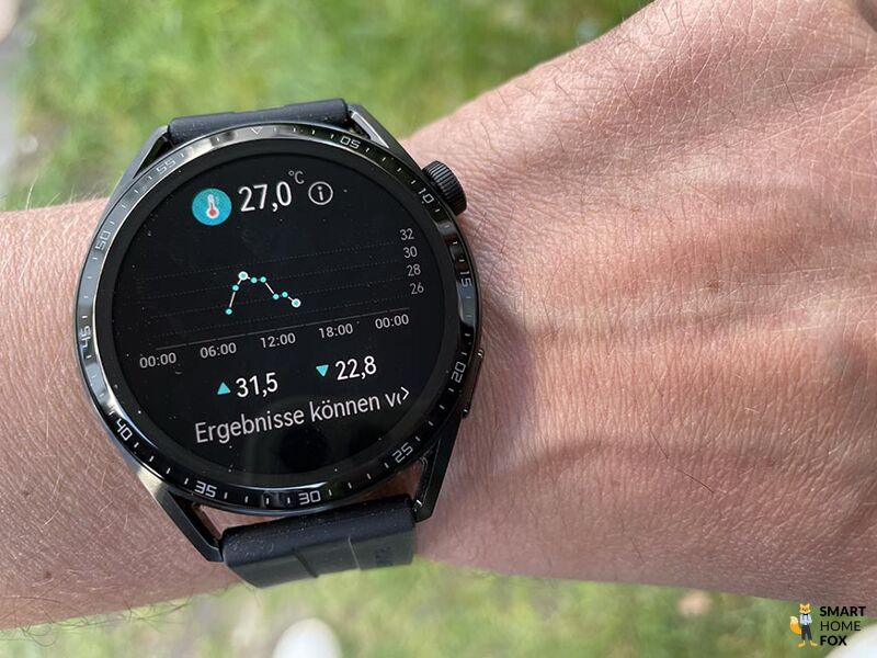 Man sieht die Messung der Hauttemperatur auf der Huawei Watch GT 3